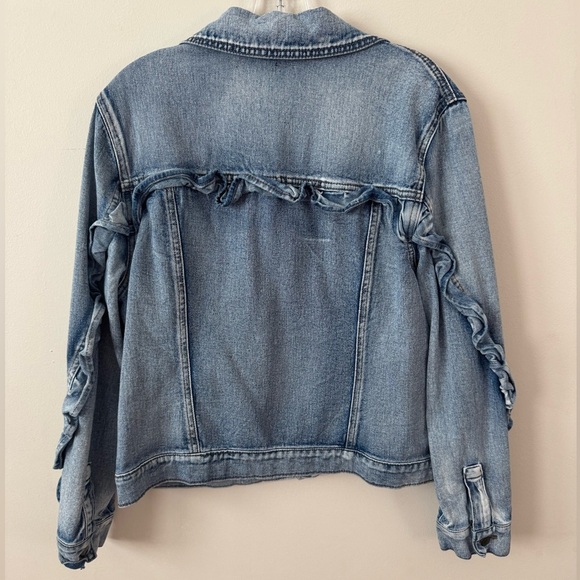 Kaari Blue Women’s Denim Ruffle Jacket Size XL - Picture 3 of 5